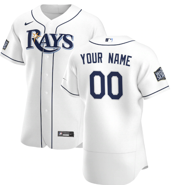 Men's White Tampa Bay Rays Active Player 2020 World Series Bound Custom Stitched Jersey